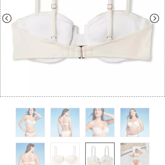 🆕Shade & Shore Crochet Underwire Swimsuit Bikini Top Off-White / Cream Size 34B - Picture 6 of 10